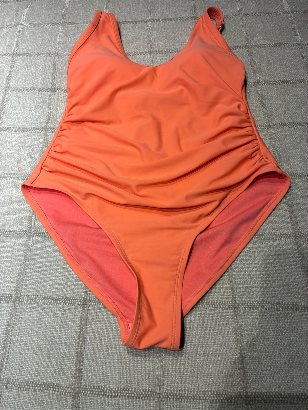 Women’s Orange Scoop-Back One-Piece Swimsuit
